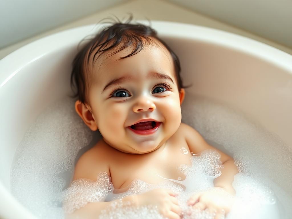 Mia — First bath